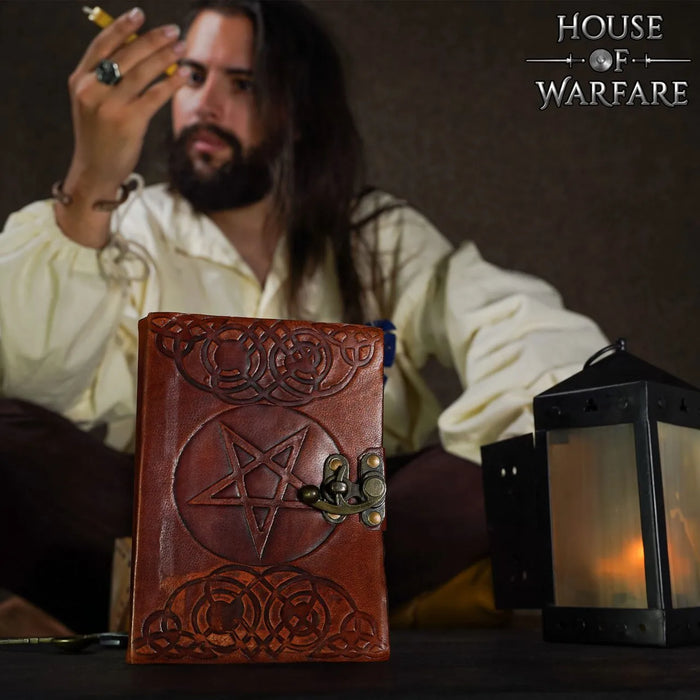 Leather book Pentagram with lock