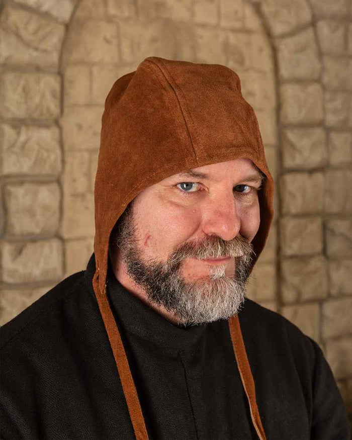 Suedeleren kapje Martinus, bruin