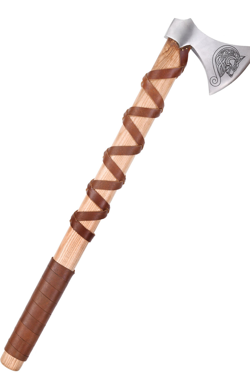 Viking bijl, type G, gegraveerd, semi-scherp