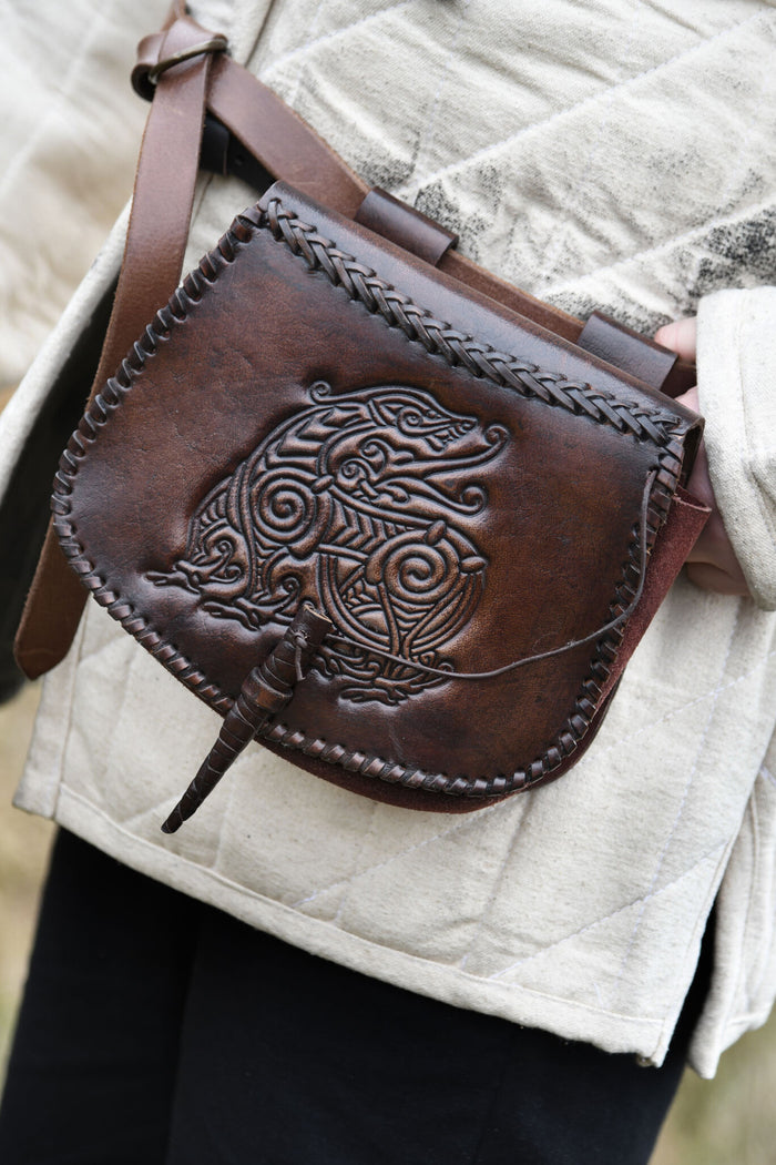 Sac en cuir avec dragon