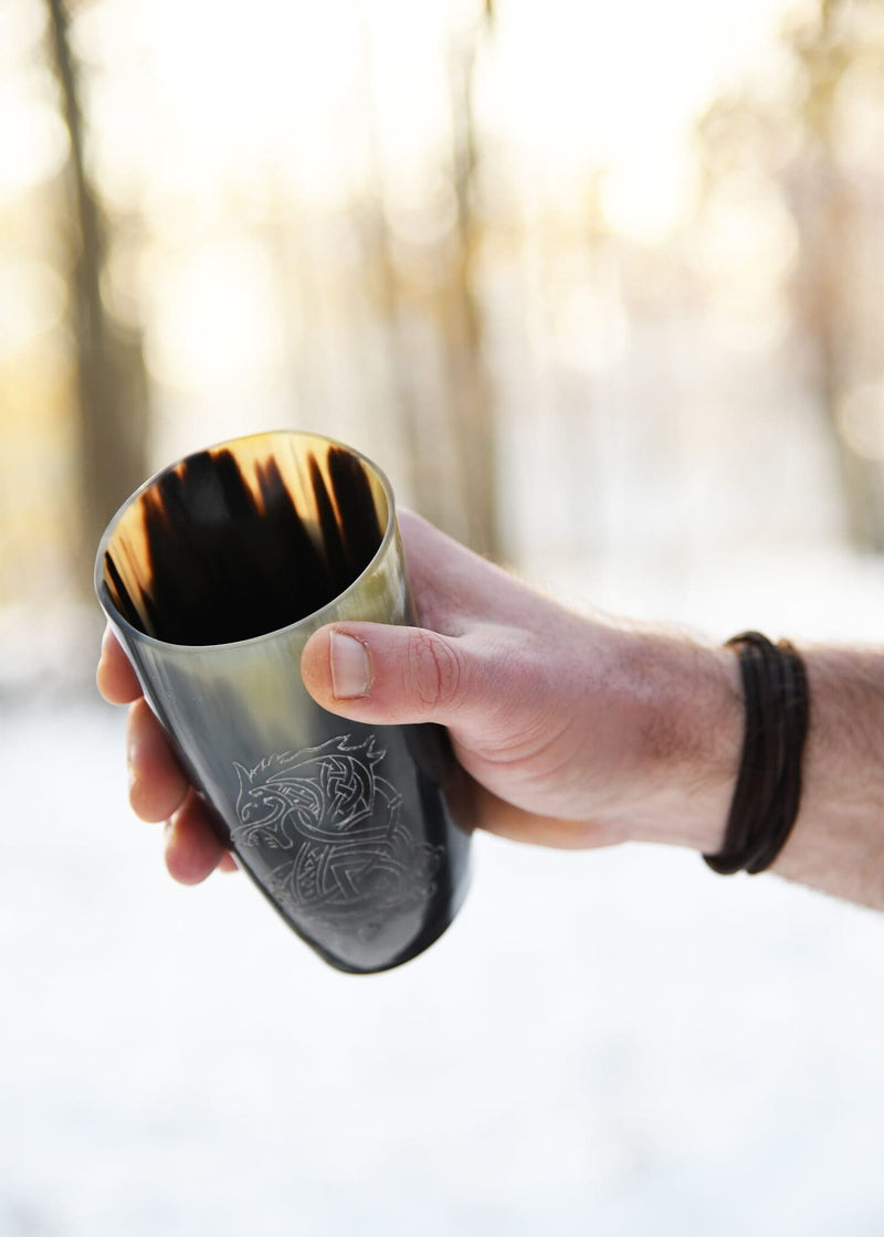 Horn drinking cup Fenrir, 100-200 ml
