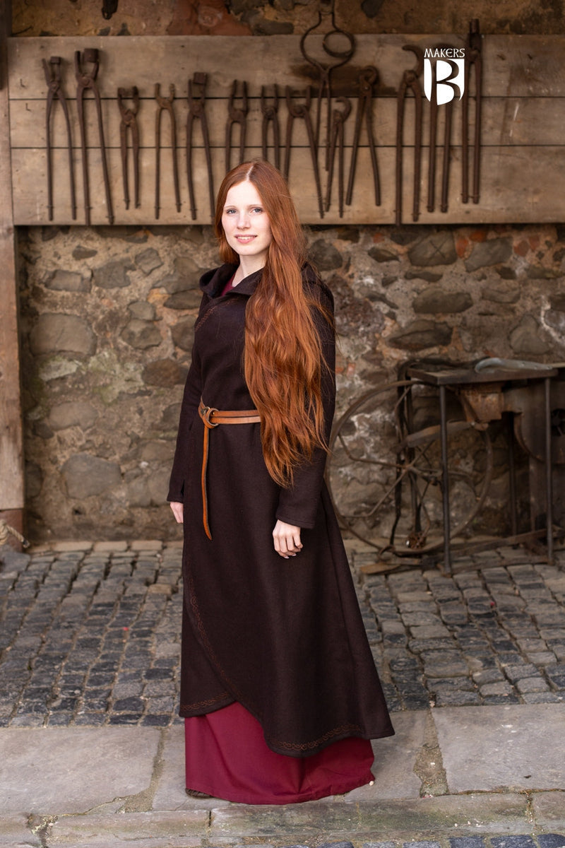 Cloak Enya, wool blend, brown