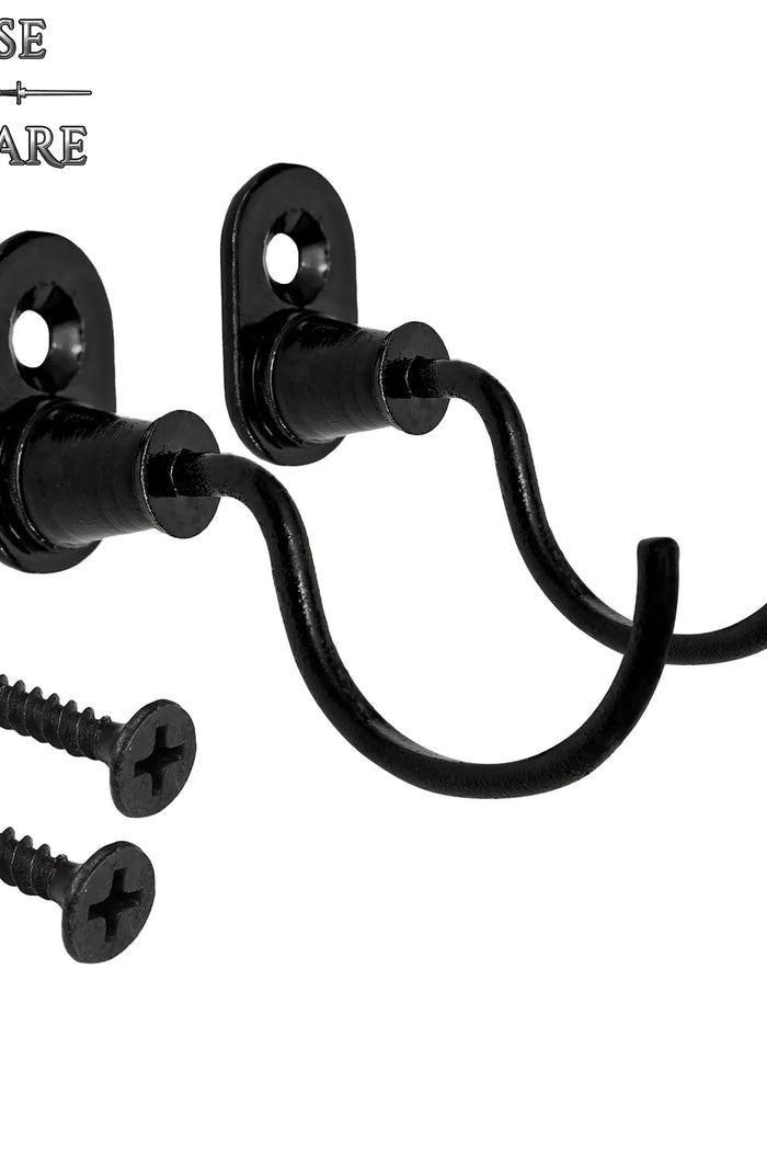 Wall hooks, pair, black