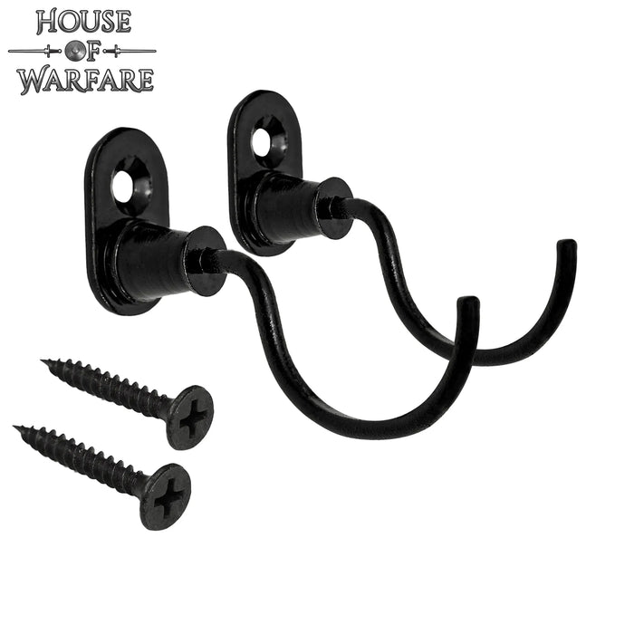 Wall hooks, pair, black