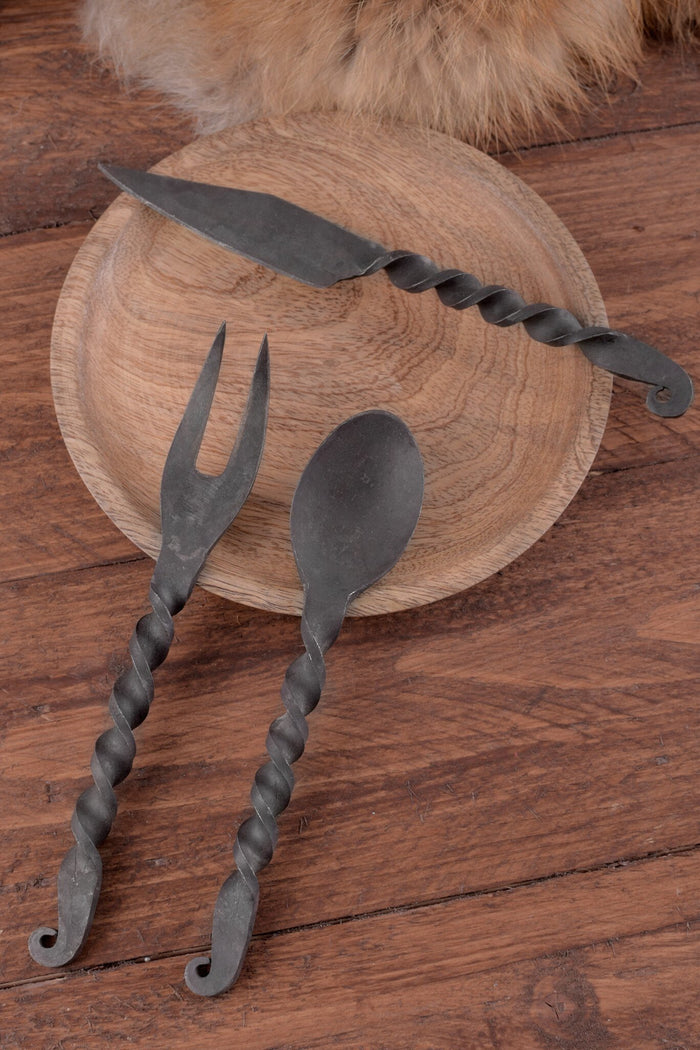 Knife, fork and spoon