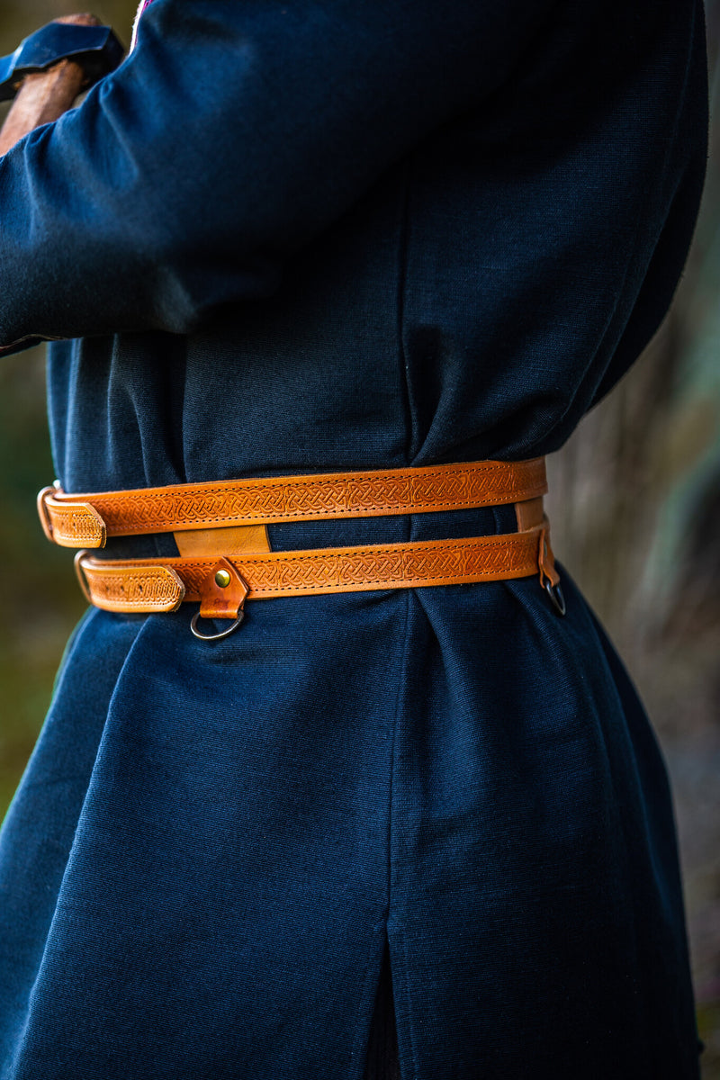 Double Viking belt Floki, light brown