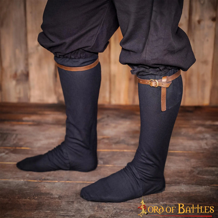 Jarretières en cuir médiévales, brun