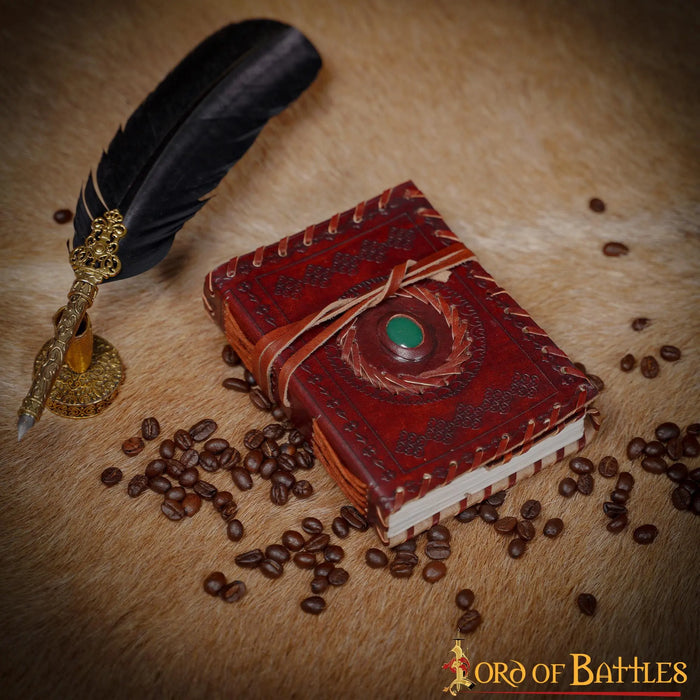 Leather book with stone