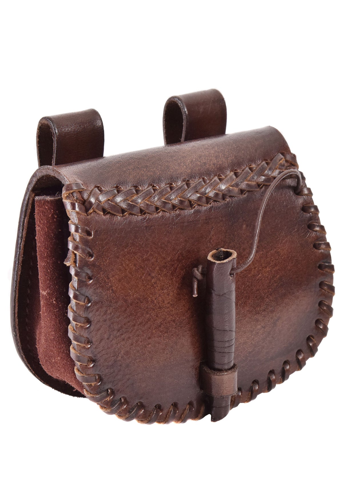 Bolsa de couro medieval, castanha
