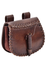 Bolsa de couro medieval, castanha