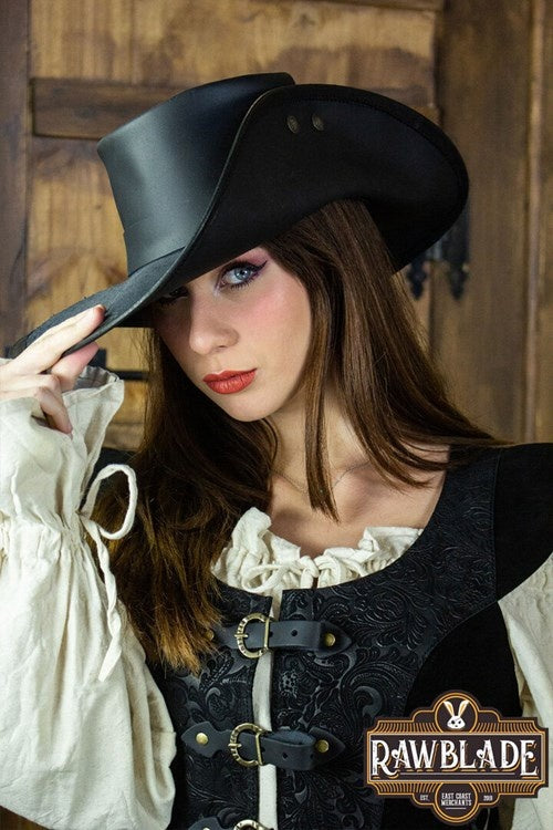 Kapelusz korsarski, czarny