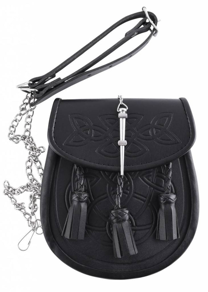 Sporran con motivo celta, negro