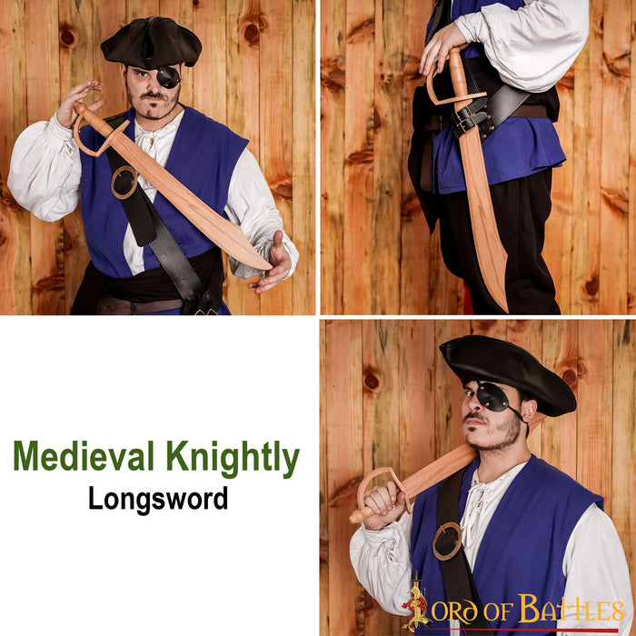 Sciabola da pirata in legno con guardia a staffa