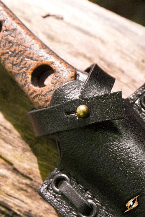 LARP kast, stickkniv, med hållare, svart