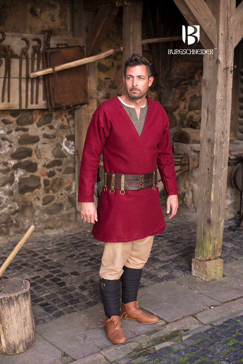 Vikingakaftan Loki, röd, ullmix