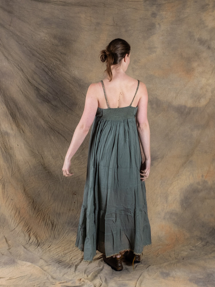 Gudinneklänning Athena, naturgrön