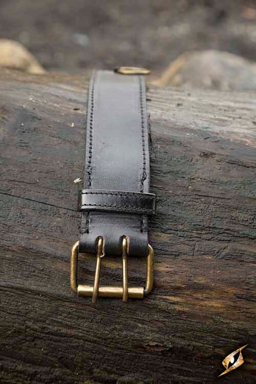Riem met ringen, zwart, 120 cm