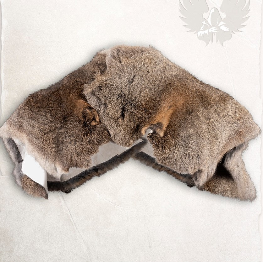 Col en fourrure, gris