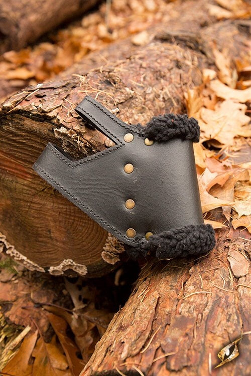 Porte-épée avec fourrure, noir–brun, GN