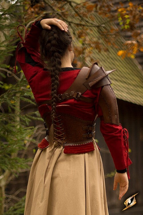 Leather shoulder armor, brown