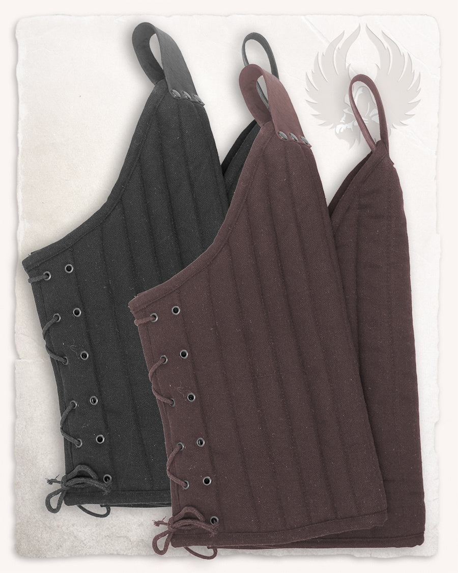 Gambeson cuisses, thigh armor, Leopold brown