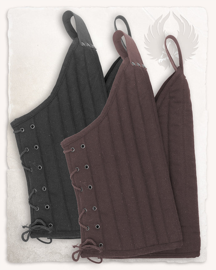 Gambeson cuisses, thigh armor, Leopold brown