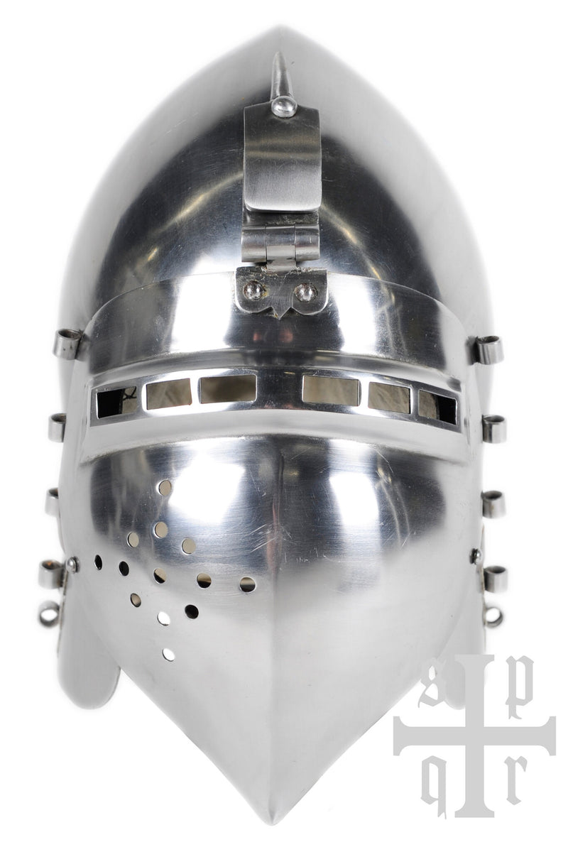 German klappvisier bascinet 1370, 2 mm (battle-ready)