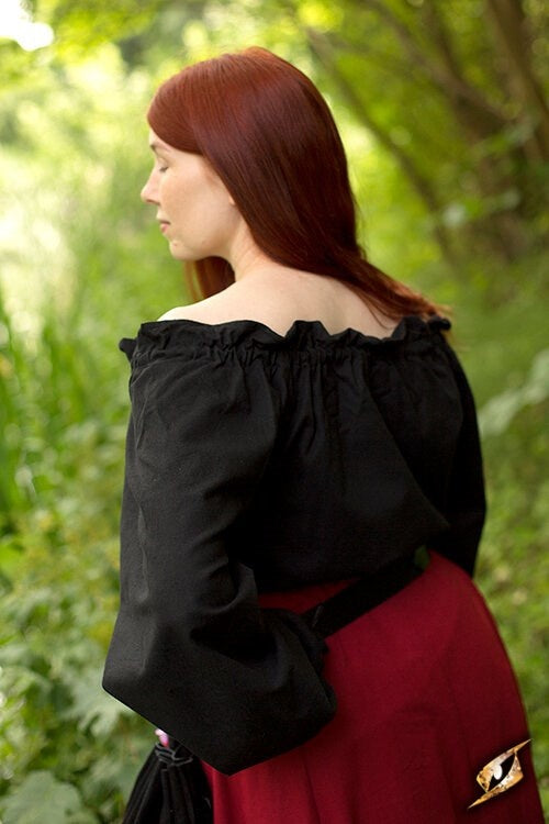 Piratenbluse Reid, schwarz