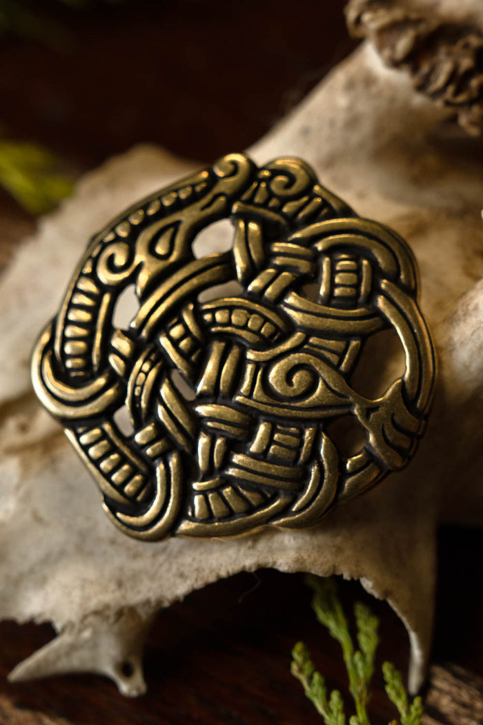 Garniture viking Midgard serpent, en laiton