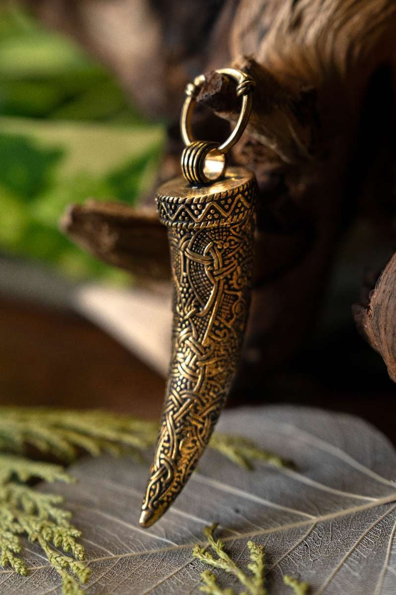 Viking pendant Tooth of Fenrir, bronze