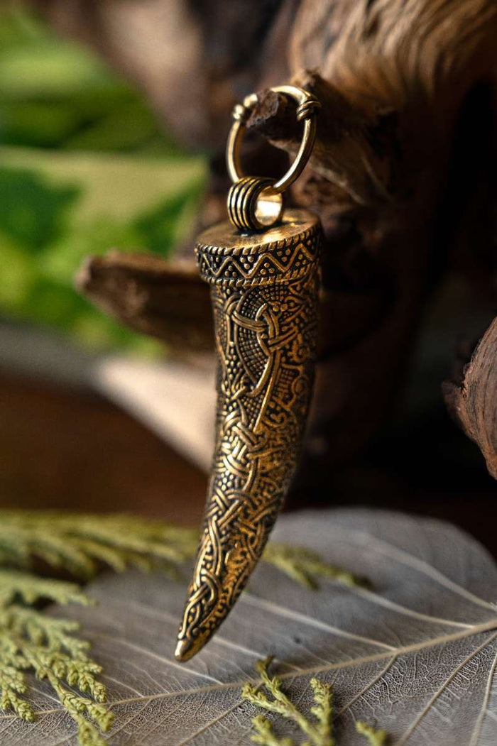 Viking pendant Tooth of Fenrir, bronze