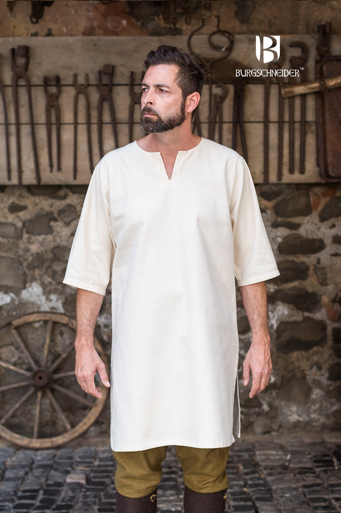 Undertunika Lofar, halvlange ærmer, creme