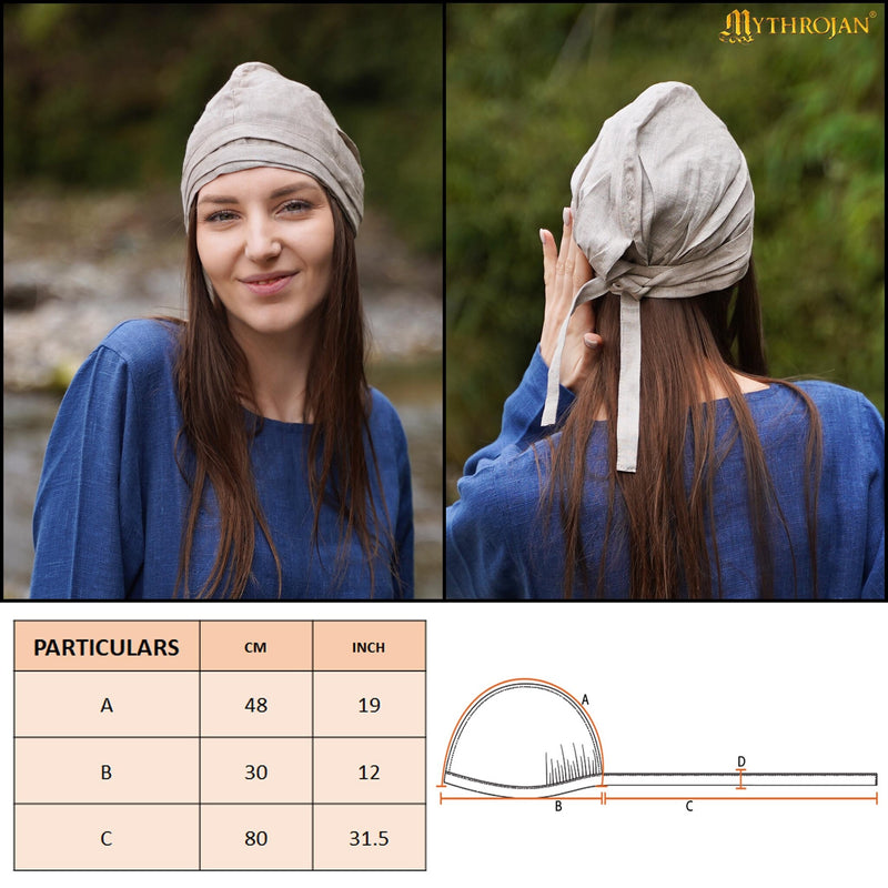 Foulard médiéval de la Bible de Maciejowski, lin, naturel