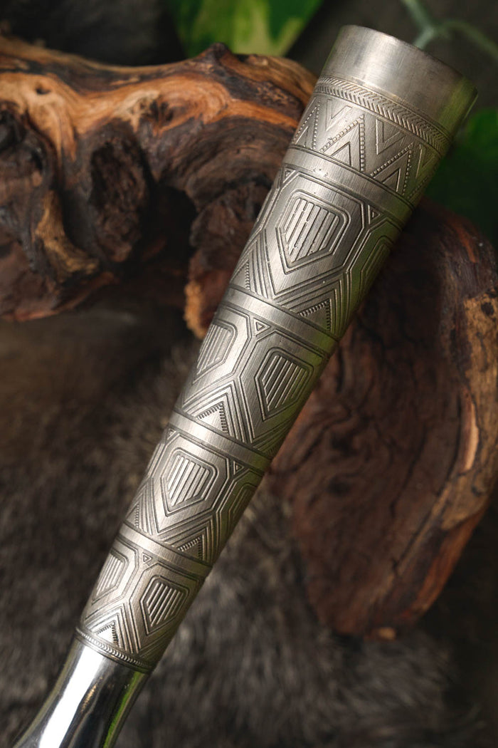 Gedecoreerde Viking werpspeerpunt, semi-scherp