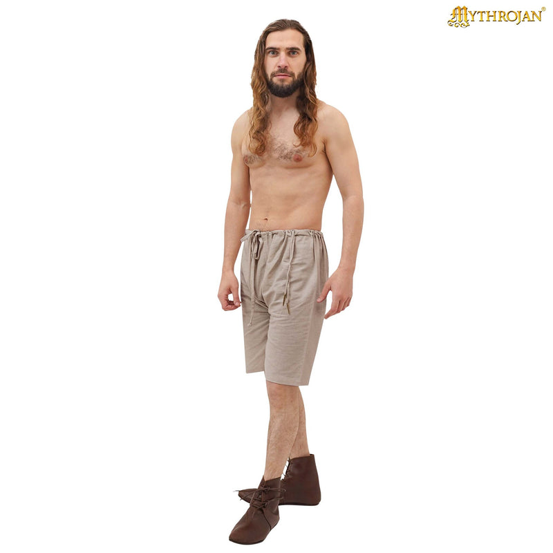 Medeltida braies, linne, naturfärgad