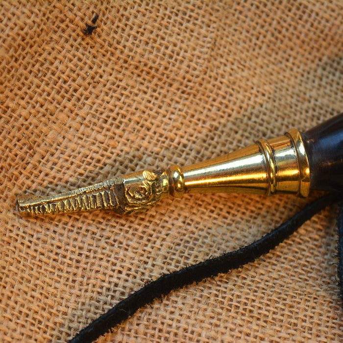 Corno da bere Odin con supporto in cuoio, 300–500 ml