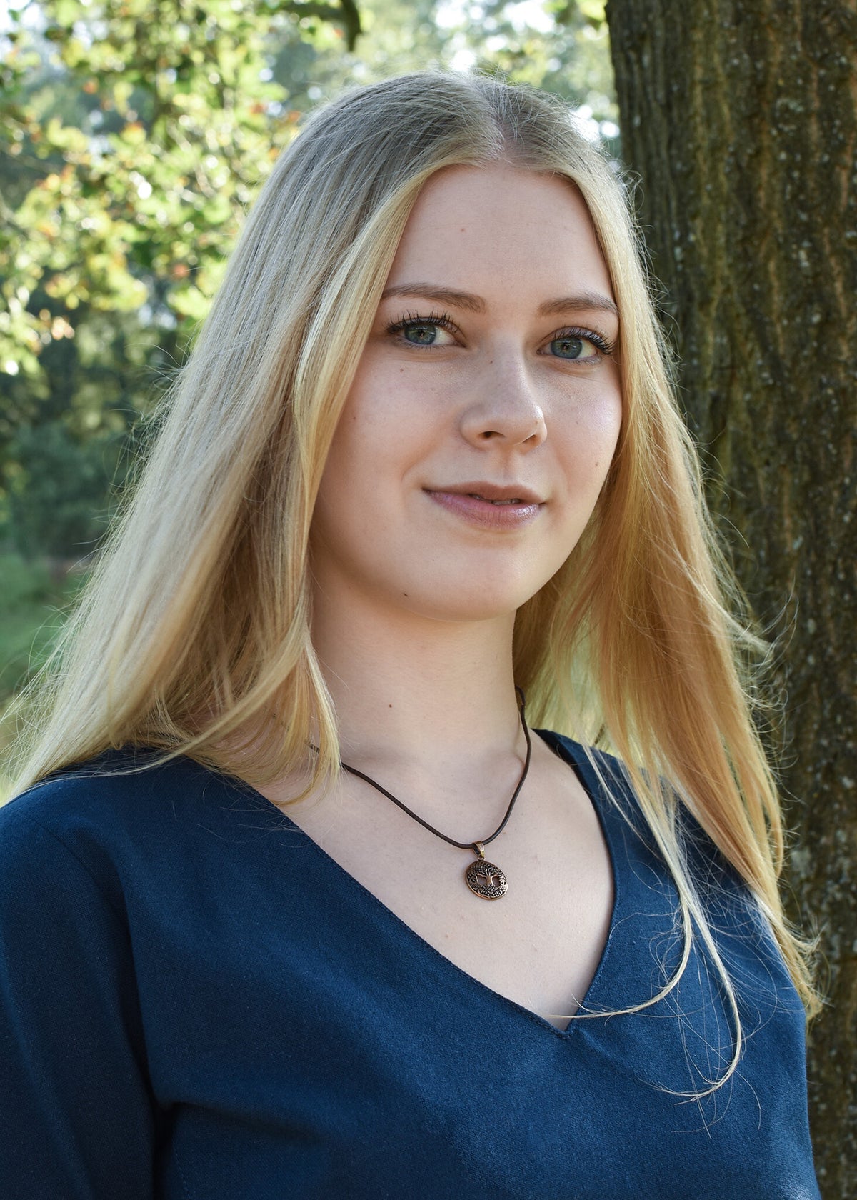 Blusa medievale Aubrey, blu