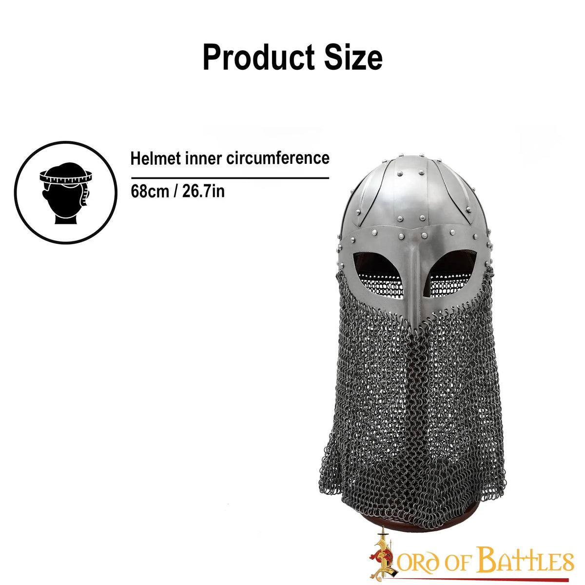 Viking helm Haakon met maliën, 1.6 mm