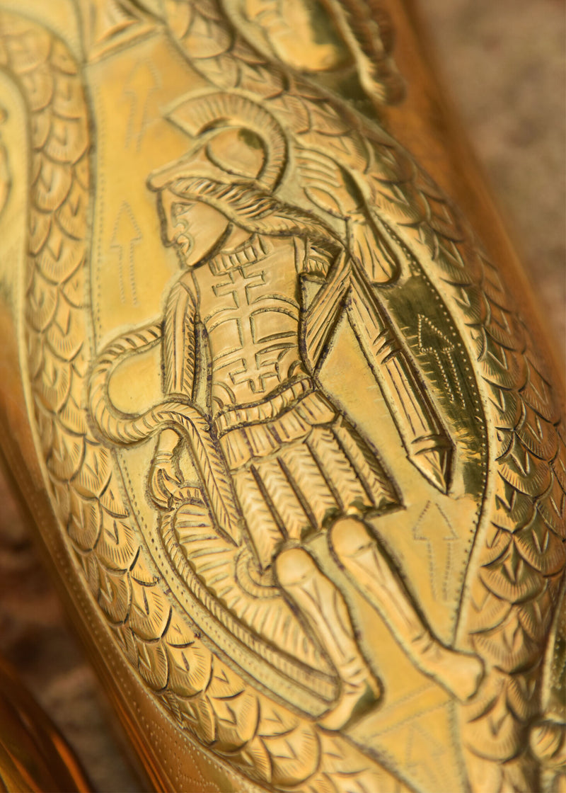 Prätorianergarde Schienbeinschützer, Ocreae, Messing, 1–1,2 mm