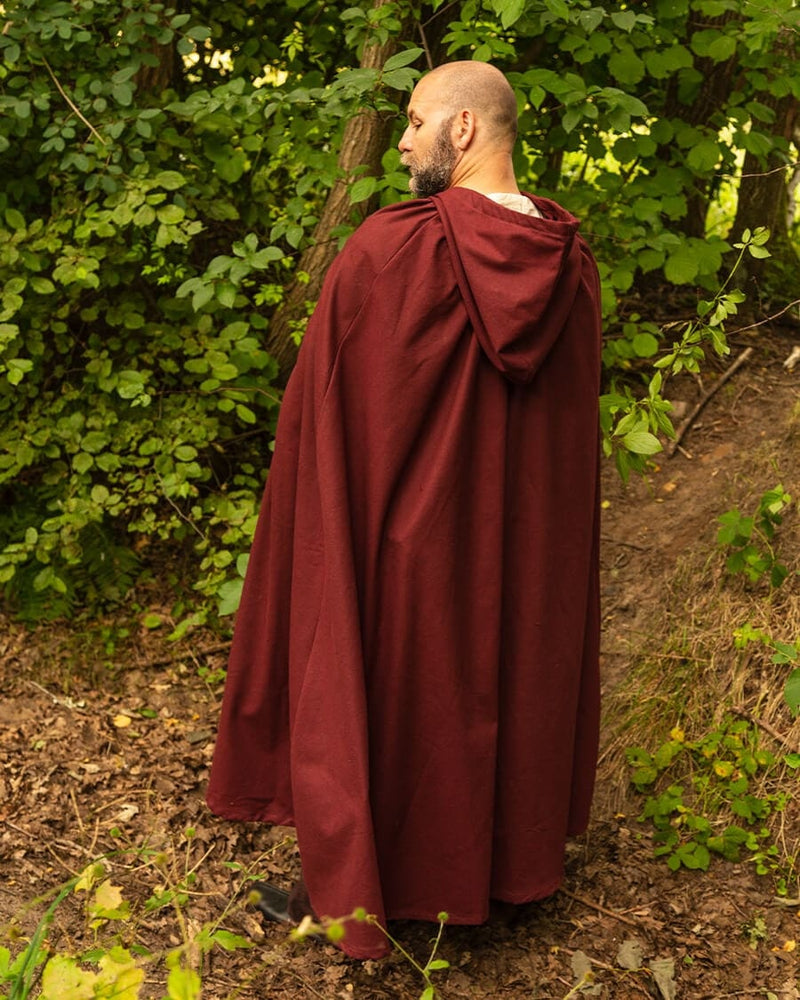 Medieval cloak Harun, burgundy red