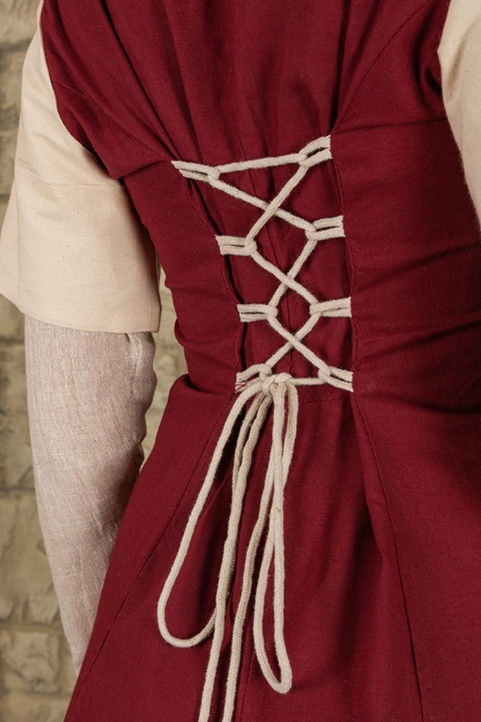 Mittelalterliche Kirtle Elodie, rot creme