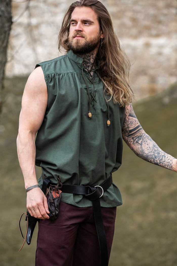 Chemise médiévale Louis, vert