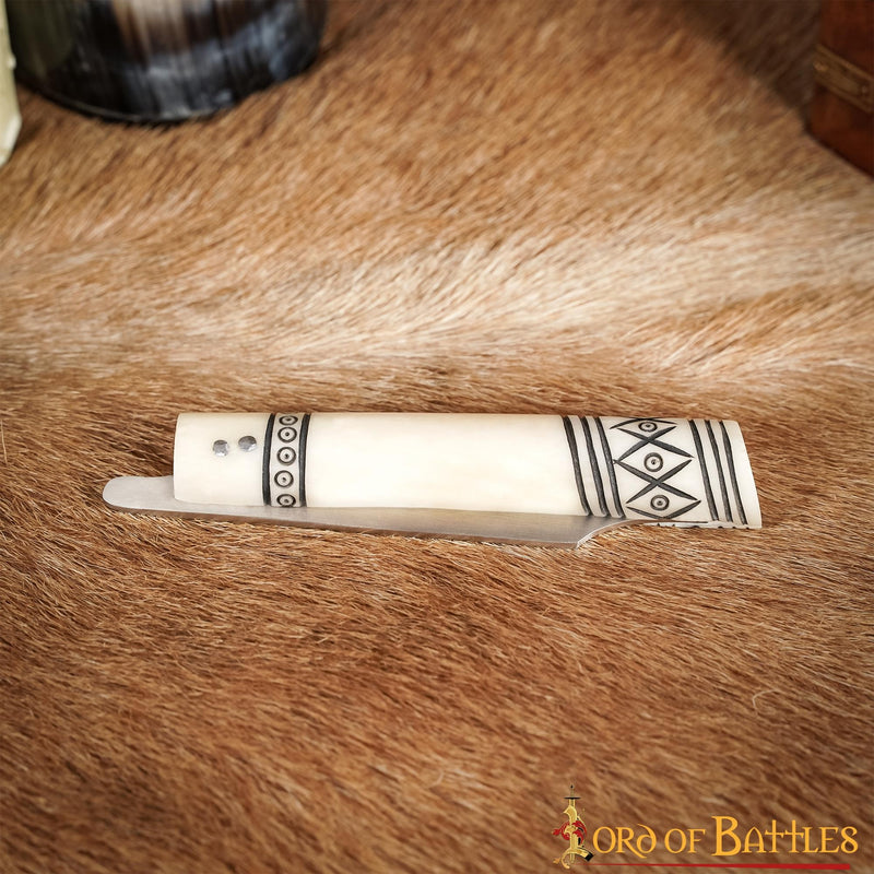 Cuchillo vikingo plegable Birka, acero inoxidable, semi-afilado