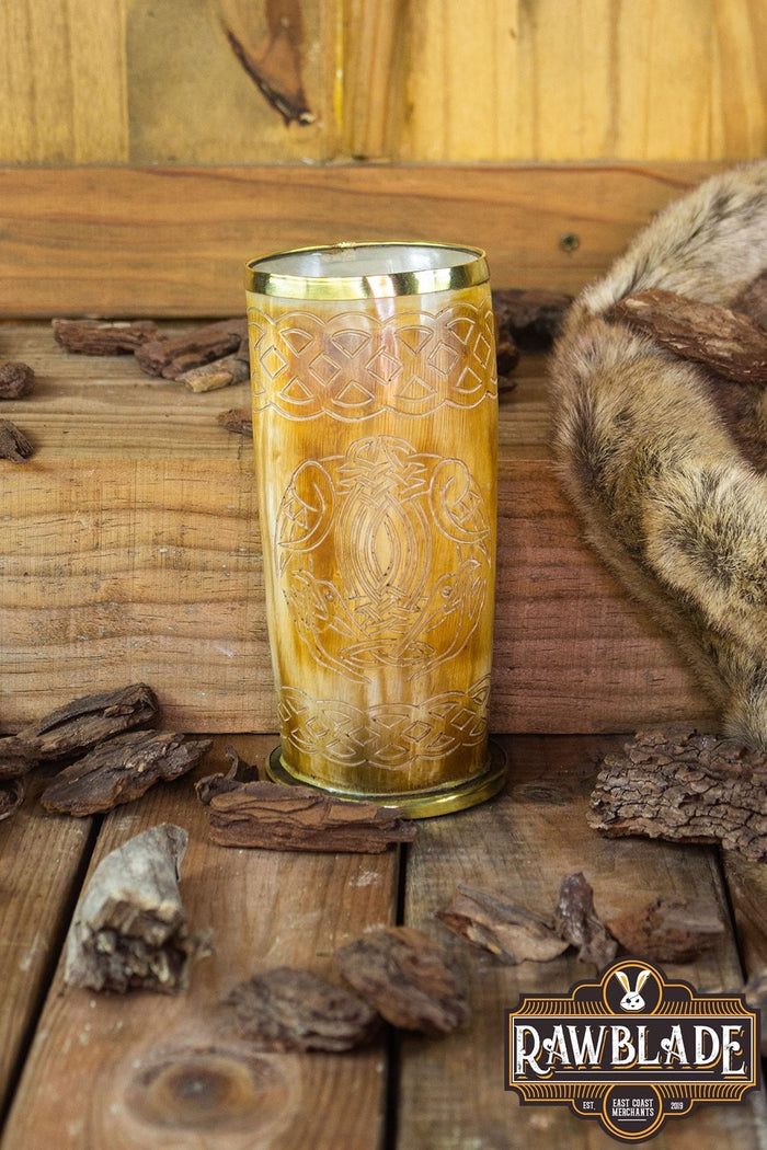 Boccale in corno con uccelli celtici, 300–500 ml