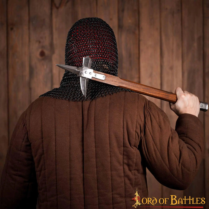 Kolczy kaptur (coif), czarny, niezakuwane okrągłe ogniwa