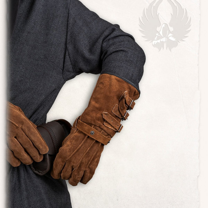 Gants en cuir Kandor, marron clair