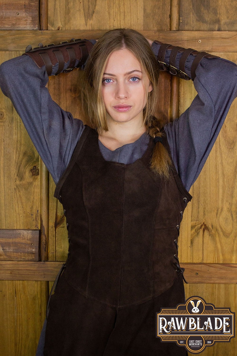 Joanne tabard i splitlæder – brun