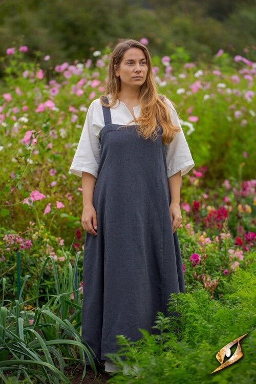 Viking apron dress Frida herringbone, dark gray