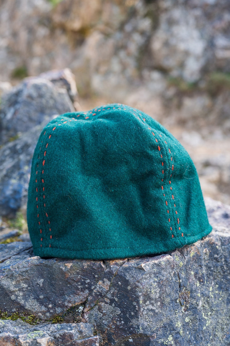 Bonnet Viking Njal, vert, mélange de laine