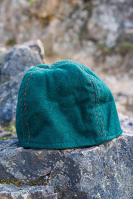 Viking cap Njal, green, wool blend